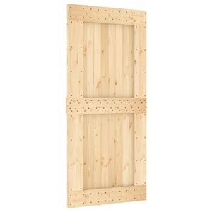 vidaXL Slīdo&scaron;ās durvis NARVIK Dabiska un melna 95 x 210 cm (213,5 cm)