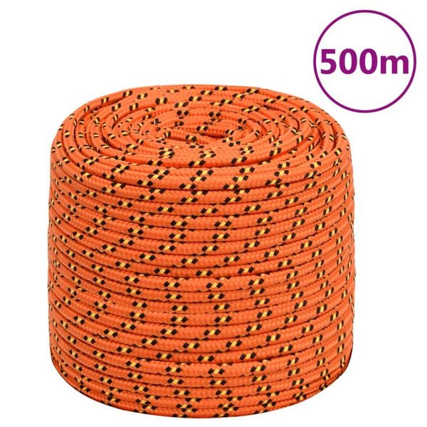 vidaXL laivu virve, oranža, 10 mm, 500 m, polipropilēns
