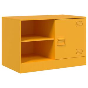 vidaXL TV skapītis, 67x39x44 cm, tērauds, sinepju dzeltens