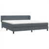 vidaXL Box atsperu gulta ar matračiem tum&scaron;i pelēks 180x210 cm samts
