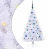 vidaXL Mākslīgā Ziemassvētku eglīte Balts 150 cm PVC un tērauds
