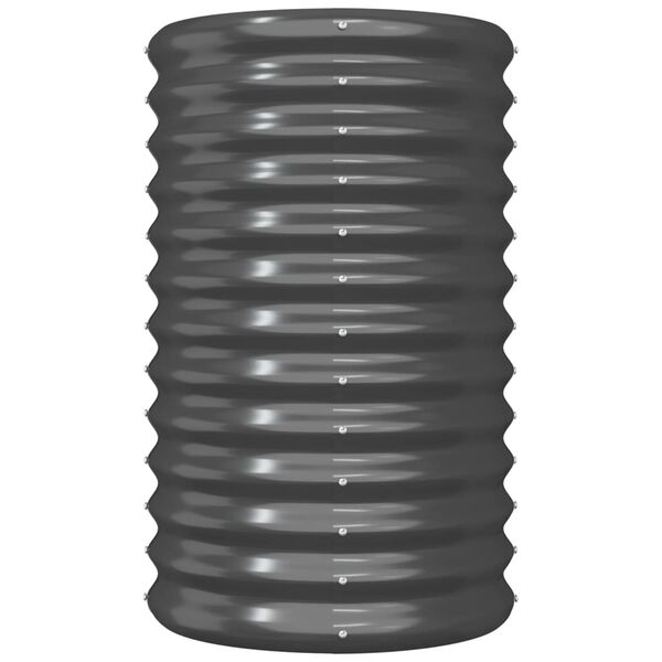 vidaXL dārza puķu kaste, 40x40x68 cm, cinkots tērauds, pelēka