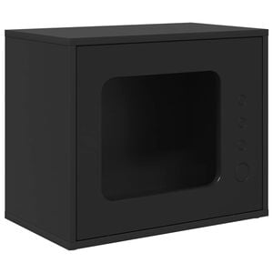 vidaXL Kaķu māja Melna 51 x 30 x 42,5 cm Inženierijas koks