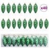 vidaXL Ziemassvētku priežu čiekuru bumba 40 gab. LED Zaļa 4 x 9 cm