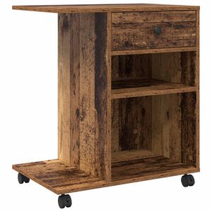 vidaXL Printera statīvs Vecs koks 60 x 40 x 68,5 cm Inženierijas koks