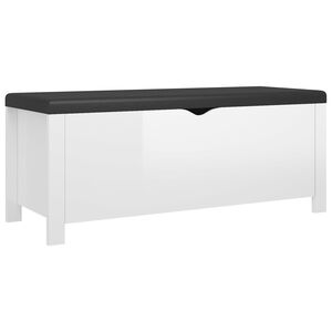 vidaXL uzglabā&scaron;anas kaste spīdīgi balta 105x40x45 cm inženierijas koks