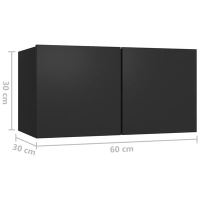 vidaXL 5-daļīgs TV plauktu komplekts, melns, skaidu plāksne