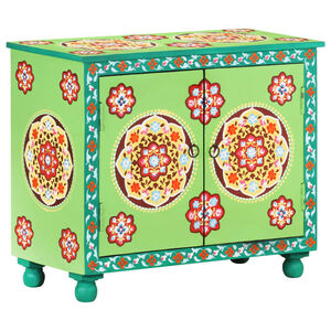 vidaXL kumode, krāsota ar rokām, 70x35x60 cm, krāsaina, mango koks