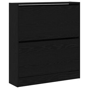 vidaXL Apavu skapis 80 x 21 x 87,5 cm Inženierijas koks Melns ozolkoks