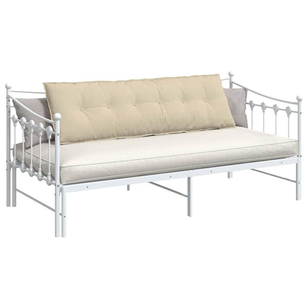 vidaXL Atpakaļ spilvens Krēmkrāsa 160 x 19 x 50 cm audums