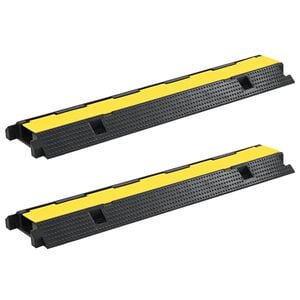 vidaXL kabeļu aizsargi, rampas, 2 gab., 1 kanāls, 100 cm, gumija