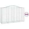 vidaXL arkveida gabiona grozi, 40 g., 200x50x120/140cm, cinkota dzelzs