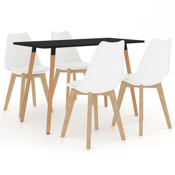 vidaXL 5-daļīgs virtuves mēbeļu komplekts, balts