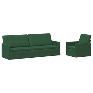 vidaXL Dīvānu komplekts 2 pcs Džungļu zaļa Korduroja audums