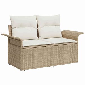 vidaXL Dārza dīvāns ar spilvenu Bē&scaron;a 141 x 62 x 69cm poliratāns