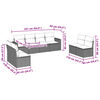 vidaXL 8-daļīgs dārza dīvāna komplekts,matrači, gai&scaron;i pelēka PE pinums