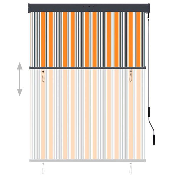 vidaXL āra ruļļu žalūzija, 120x250 cm, dzeltena un zila