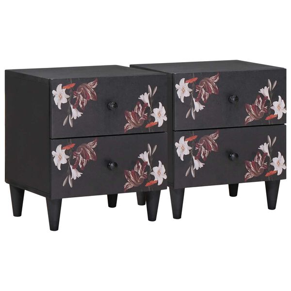 vidaXL Naktsgaldiņ&scaron; 2 pcs Brūna 40 x 33,5 x 46 cm Cieta mango koksne