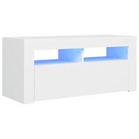 vidaXL TV galdiņš ar LED lampiņām, 90x35x40 cm, balts