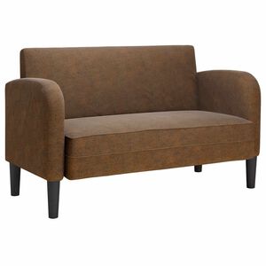vidaXL Loveseat dīvāns, brūns, 110 cm, mākslīgā āda