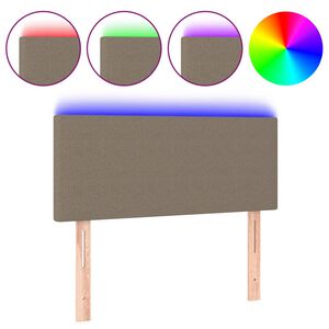 vidaXL gultas galvgalis ar LED, 80x5x78/88 cm, pelēkbrūns audums