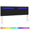 vidaXL LED gultas galva Melna 180 cm Mākslīgā āda