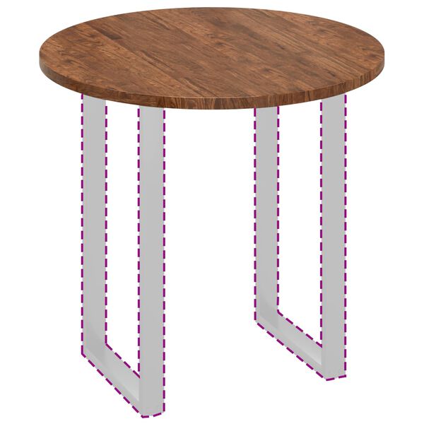 vidaXL Galda virsma Gai&scaron;i brūns &Oslash; 80 x 2,5 cm Cietā ozola koks