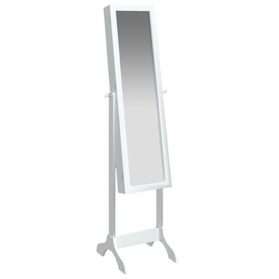 vidaXL grīdas spogulis, balts, 34x37x146 cm