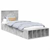 vidaXL Gultas rāmis Betona pelēks 90 x 200 cm Inženierijas koks