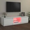 vidaXL TV plaukts ar LED lampiņām, 140x40x36 cm, balts