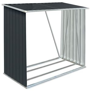 vidaXL malkas nojume, antracītpelēka, 163x83x154 cm, cinkots tērauds