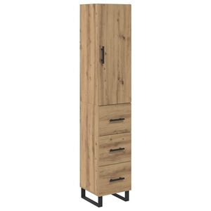 vidaXL Augstais skapītis Artisānā ozols 34,5 x 34 x 180 cm