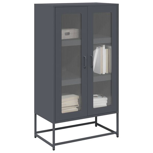 vidaXL Highboard Antracīts 68x39x123 cm Tērauds