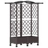 vidaXL Pacelta gulta ar treliem un jumtu Brūna 124 x 40 x 129 cm PP