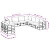 vidaXL Dārza dīvānu komplekts ar spilvenu 9 pcs Melna Alumīnijs
