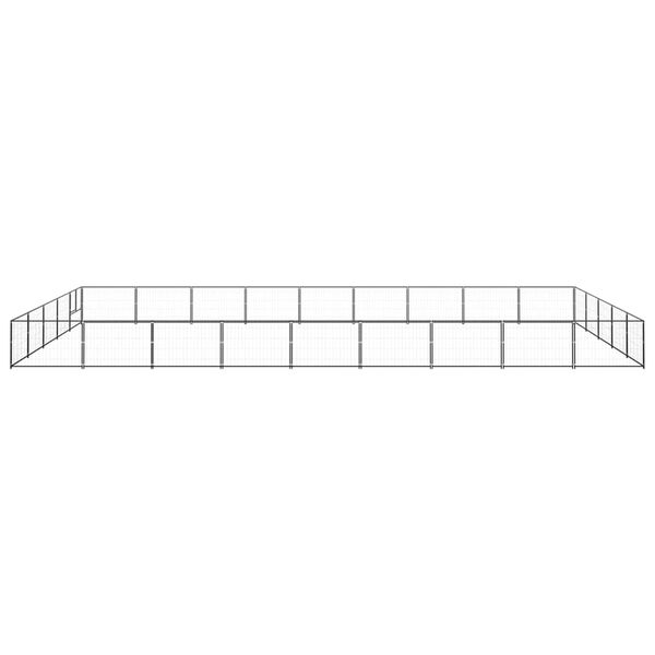 vidaXL suņu voljērs, melns, 45 m&sup2;, tērauds