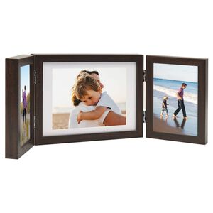 vidaXL 3-daļīgs foto rāmis, kolāža, tum&scaron;i brūns, 22x15 cm+2x(10x15 cm)