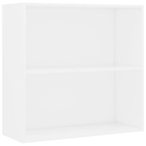 vidaXL 2-līmeņu grāmatu plaukts balts 80x30x76,5 cm inženierijas koks
