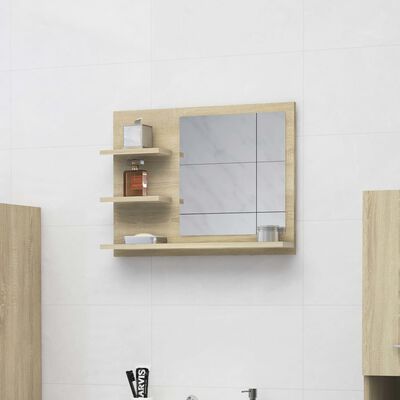 vidaXL vannasistabas spogulis, ozolkoka krāsā, 60x10,5x45 cm