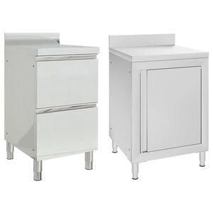 vidaXL virtuves skapī&scaron;i, 2 gab., nerūsējo&scaron;ais tērauds