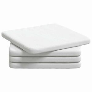 vidaXL Sēdvietas spilventiņi 4 pcs Balts 40 x 40 x 3 cm audums