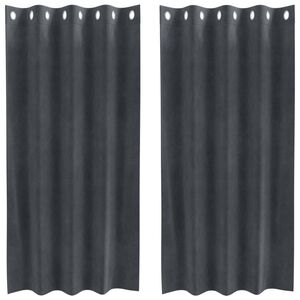 vidaXL Aptum&scaron;ojo&scaron;ie aizkari 2 pcs Gai&scaron;i pelēks 140 x 175 cm Samts