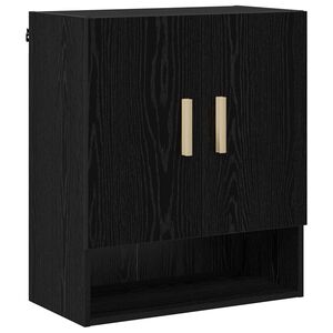vidaXL Sienas skapis Melns ozolkoks 60 x 31 x 70 cm Inženierijas koks