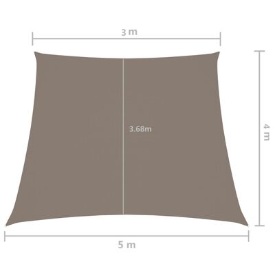 vidaXL saulessargs, 3/5x4 m, trapeces forma, pelēkbrūns audums