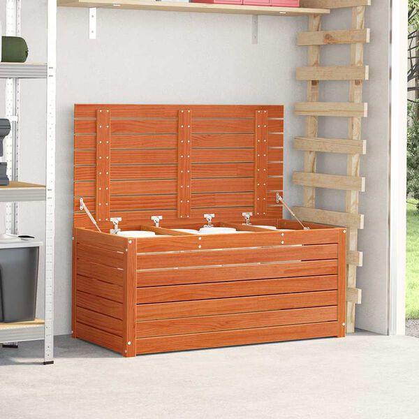 vidaXL Uzglabāšanas kaste Vaks brūns 101 x 50,5 x 46,5 cm