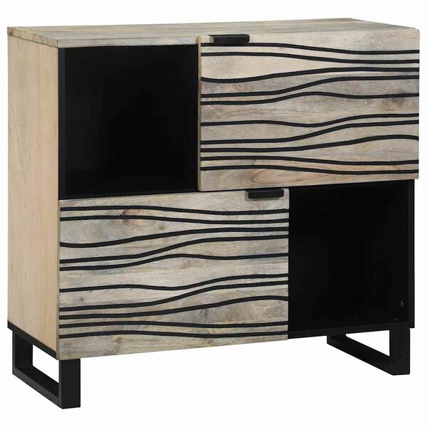 vidaXL Sideboard Balts 80 x 33 x 75 cm mango masīvkoks