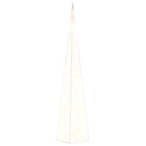 vidaXL LED lampiņu dekorācija, akrils, konusveida, 90 cm, silti balta