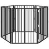 vidaXL Suņu vārti 6 pcs Melns 60 x 80 cm Cinkots tērauds