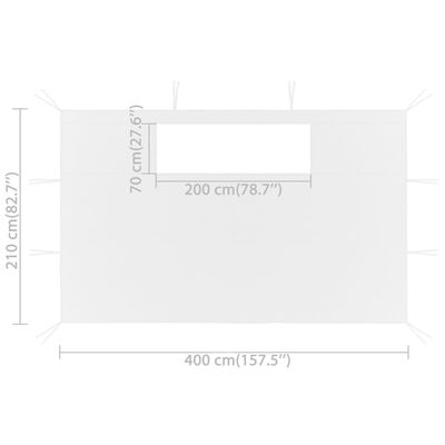 vidaXL dārza nojumes sienas ar logiem, 2 gab., 4x2,1 m, baltas