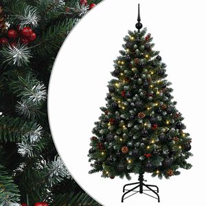 vidaXL Mākslīgā Ziemassvētku egle, zaļa, ar eglītes bumbiņu 150 cm